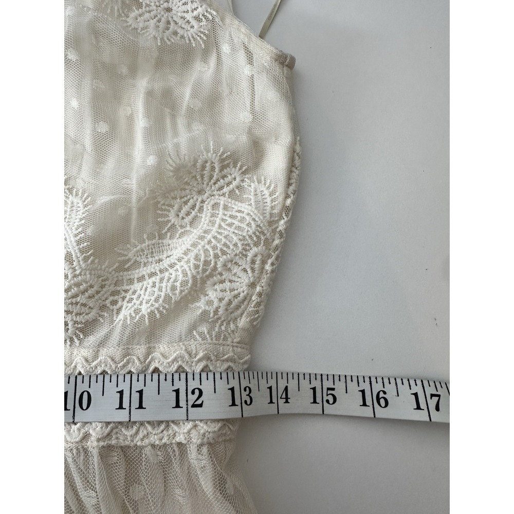 New Champagne & Strawberry Maxi Dress Women's Small Ivory Lace Wedding Romantic - Picture 11 of 12